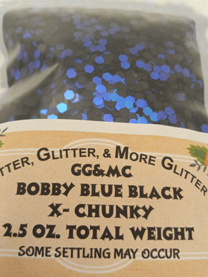 Bobby Blue Black X - Chunky Glitter