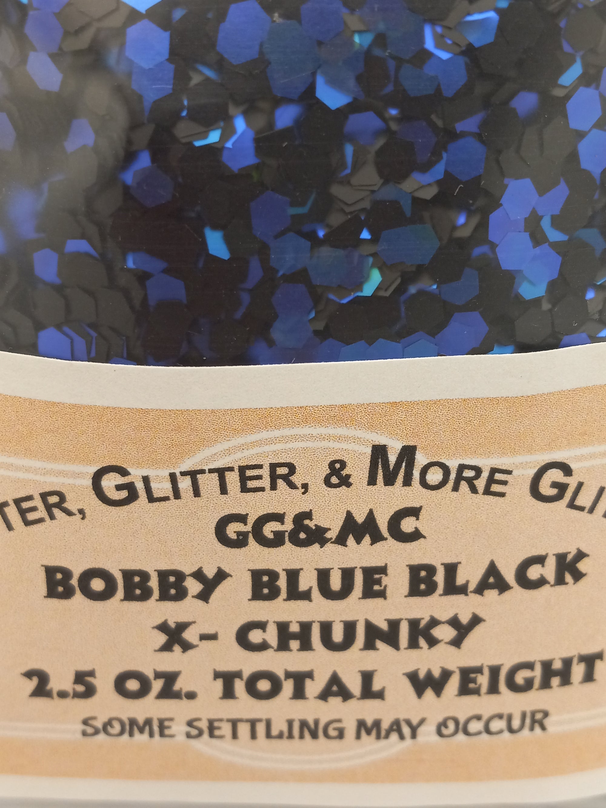 Bobby Blue Black X - Chunky Glitter