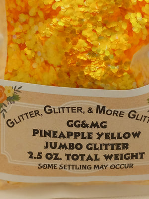 Pineapple Yellow Iridescent Jumbo Flakes of Yellow Iridescent Glitter.