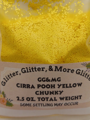 Cirra Pooh Yellow - Chunky Flakes of Yellow Glitter.