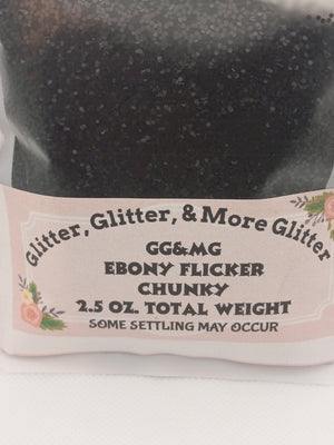 Ebony Flicker – Chunky Flakes of Black glitter