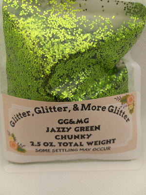 Jazzy Metallic Green Chunky Green Glitter