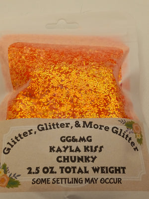 Kayla Kiss - Chunky Flakes of Pinkish Orange Glitter