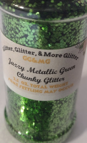 Jazzy Metallic Green Chunky Green Glitter