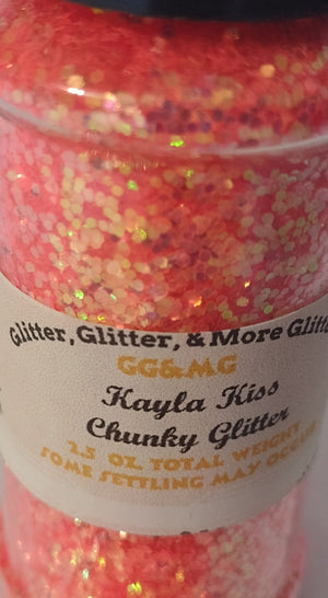 Kayla Kiss - Chunky Flakes of Pinkish Orange Glitter