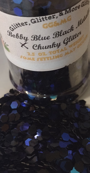 Bobby Blue Black X - Chunky Glitter